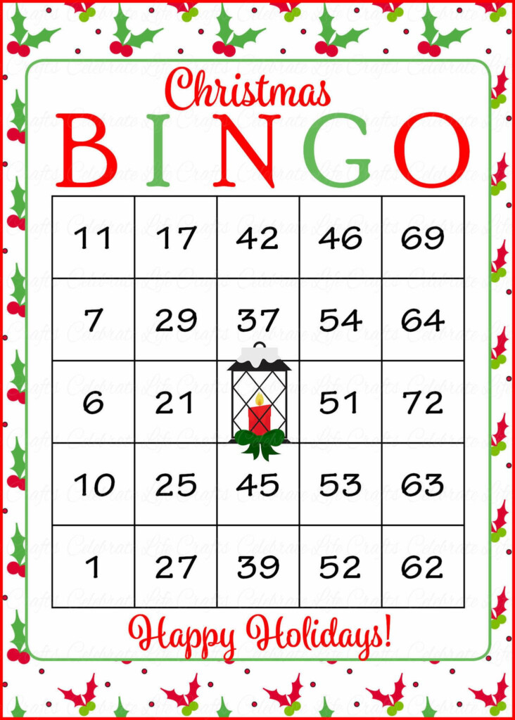 Christmas Bingo Cards Printable Download Christmas Party Games Holly Lantern CH3003