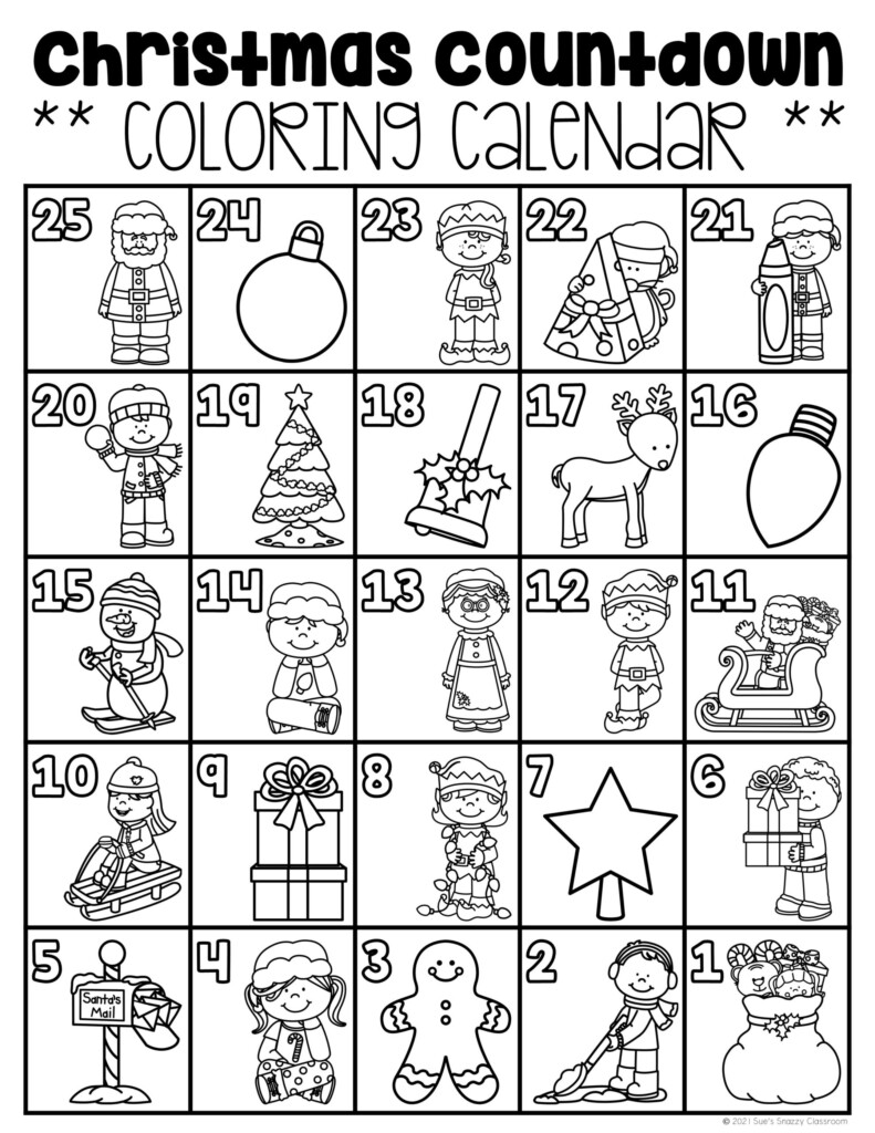 Christmas Countdown And Advent Calendars Coloring Activity FREEBIE Made By Teachers