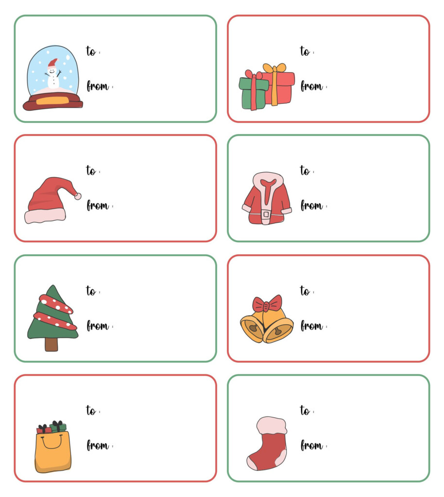 Christmas Gift Tag Labels 14 Free PDF Printables Printablee