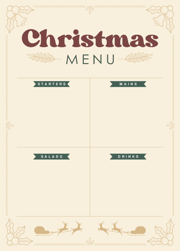 Christmas Menu Templates 10 Free PDF Printables Printablee