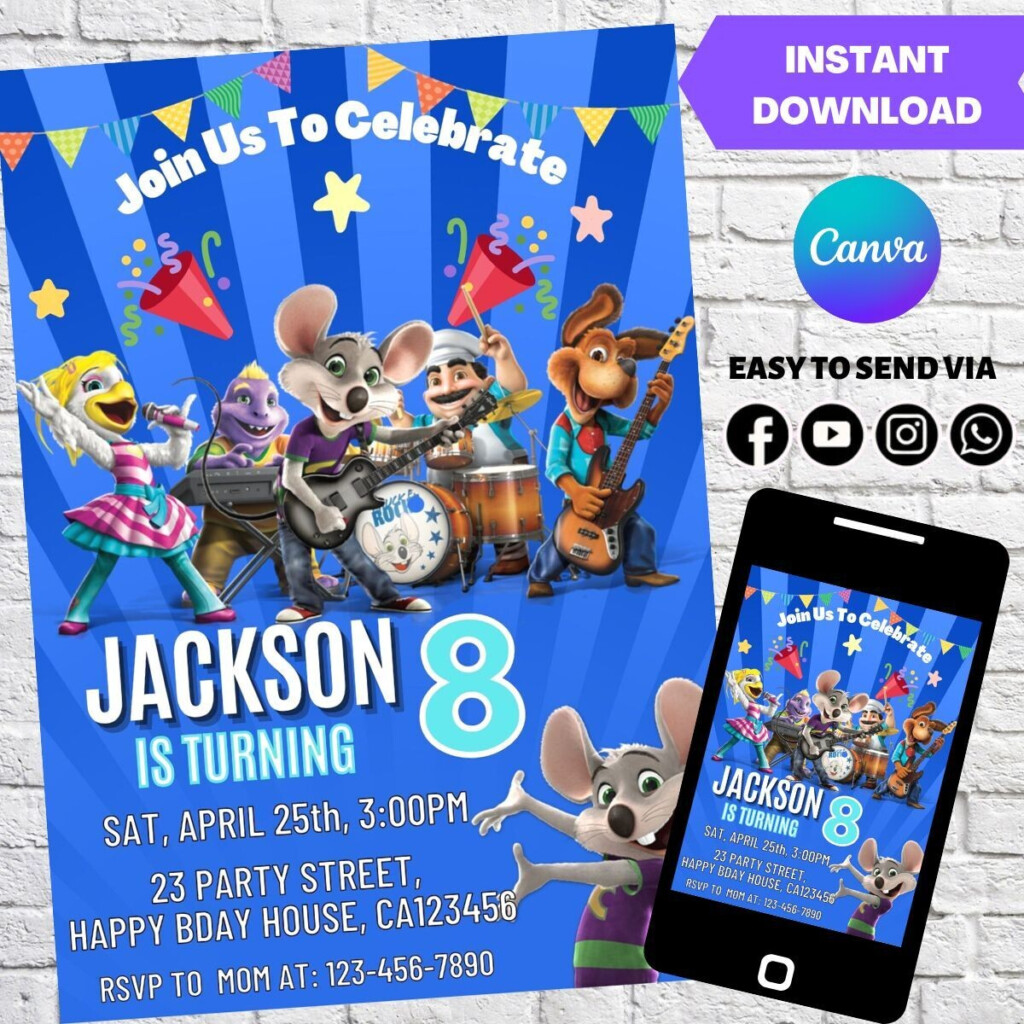 Chuck E Cheese Invitation Template
