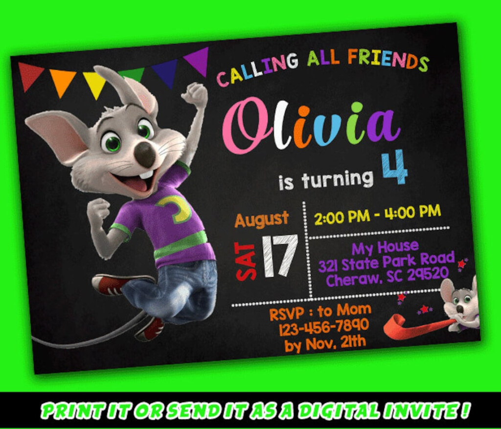 Chuck E Cheese Invitations Printable