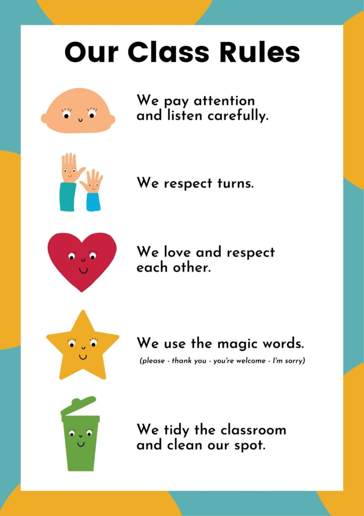 Classroom Rules Template Free Printable Classroom Rules With Pictures Pdf Free Printable Templates
