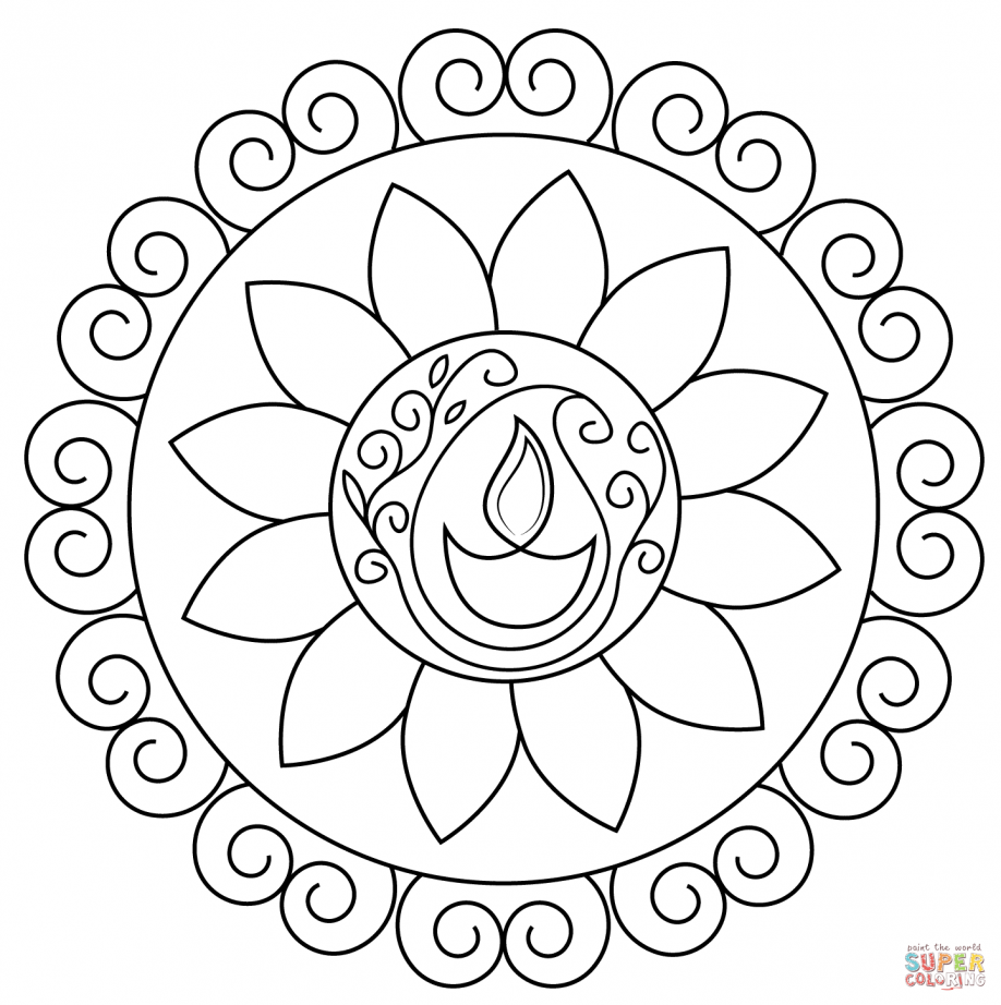 Coloring Diwali Lamp Coloring Pages Happy Diwali Coloring Pages Diwali Coloring Pag