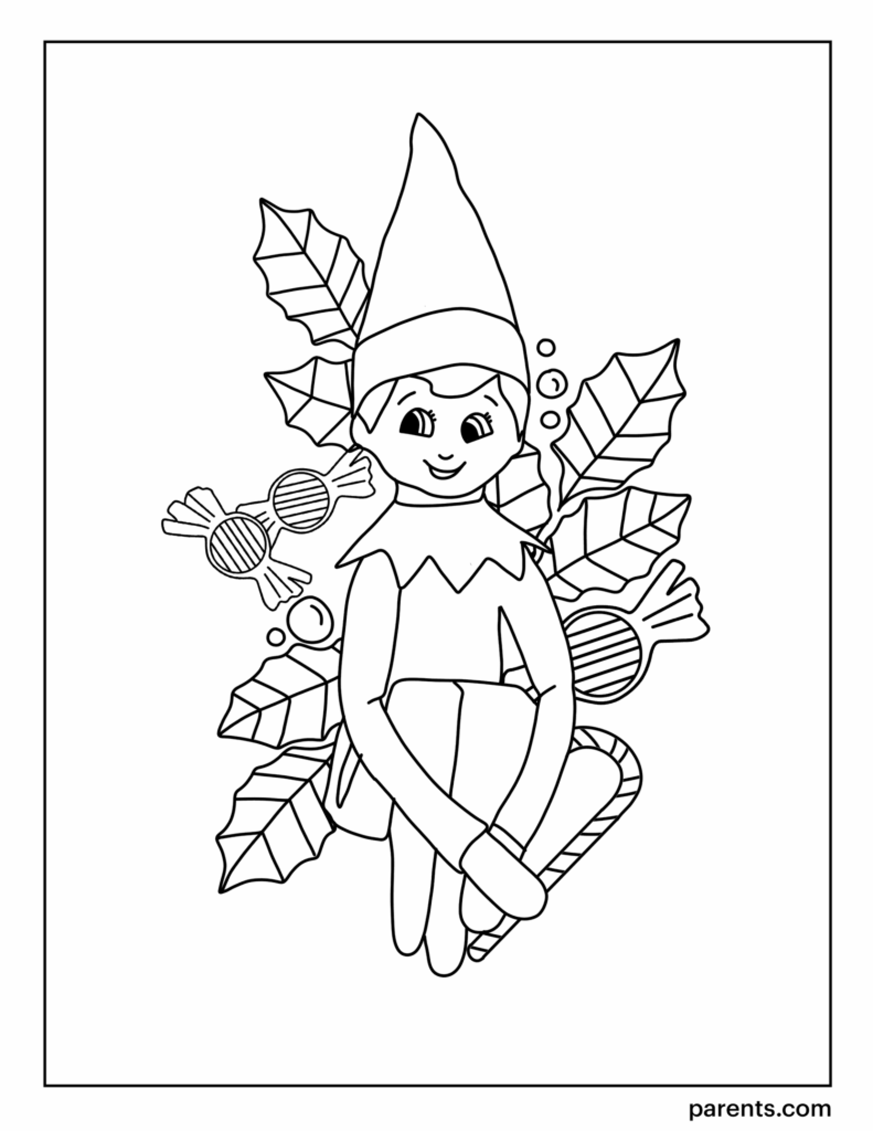 Coloring Pages Of Elf On A Shelf