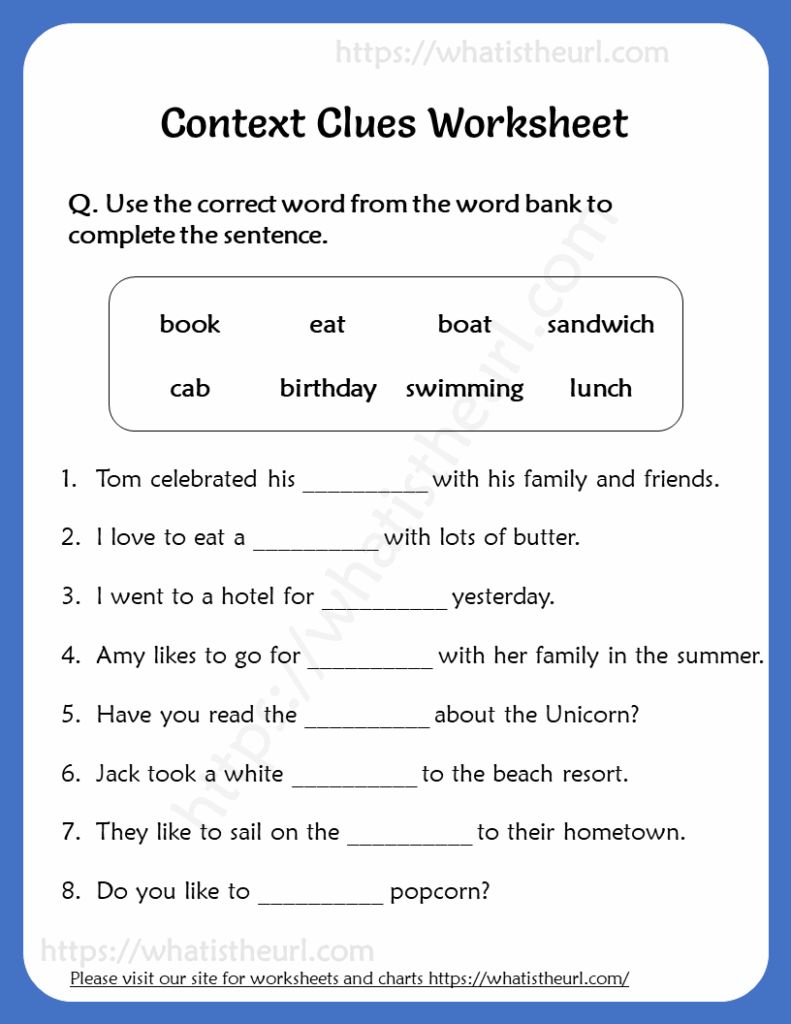 Context Clues Worksheet For Grade 5 2 Your Home Teacher