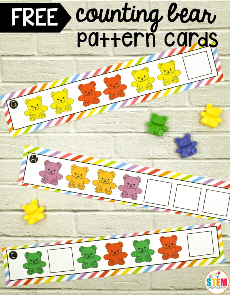 Counting Bear Pattern Cards Bear Pattern Counting Bears Card Patterns