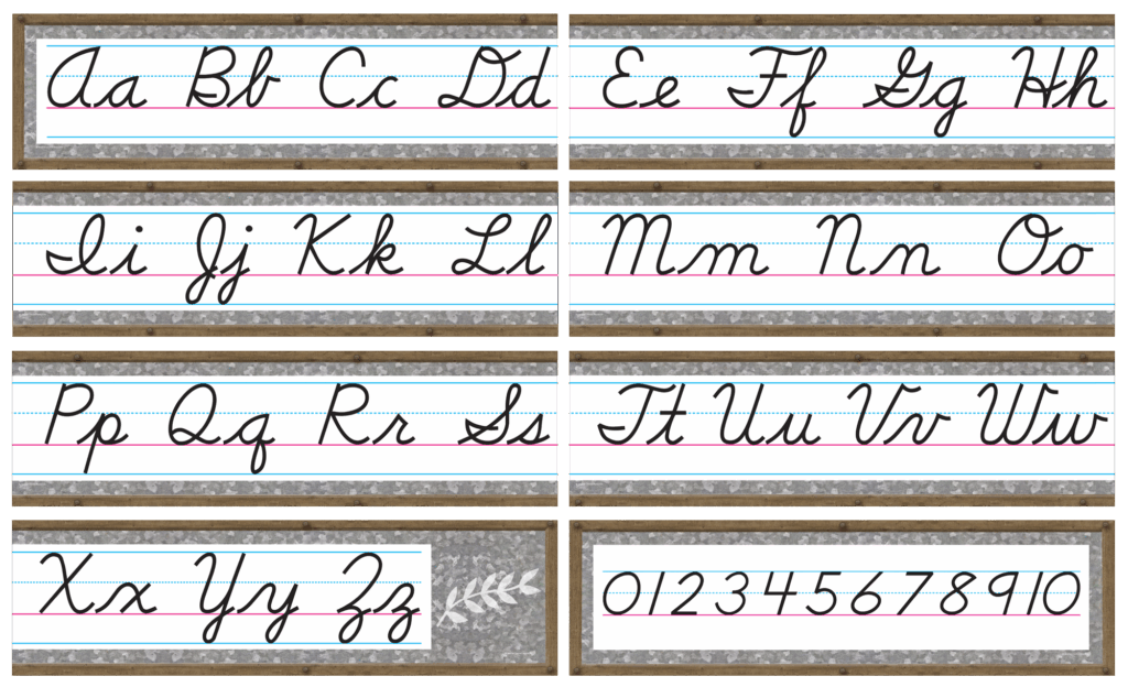 Cursive Letters Chart Printable