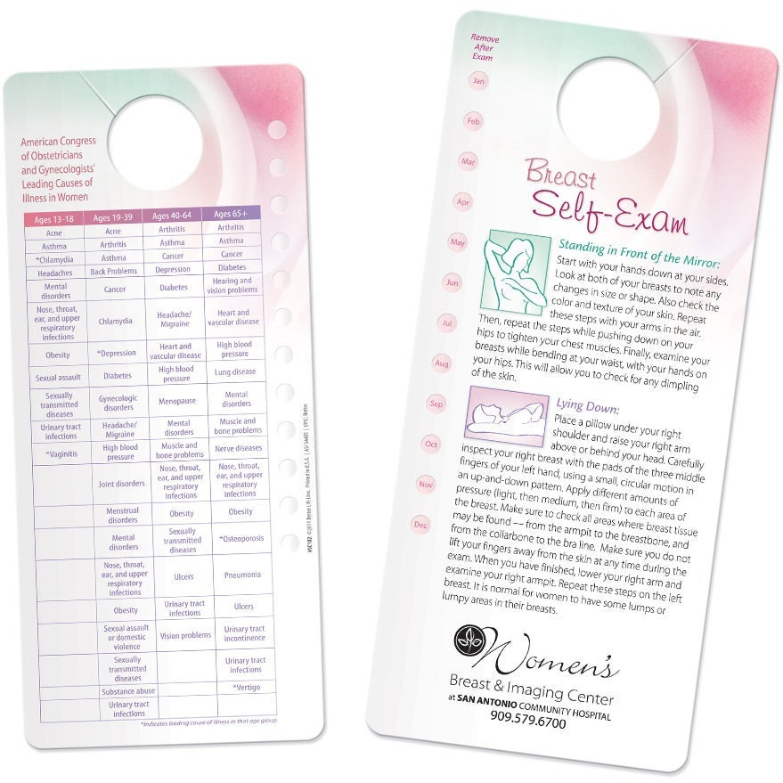 Customized Breast Self Exam Shower Cards