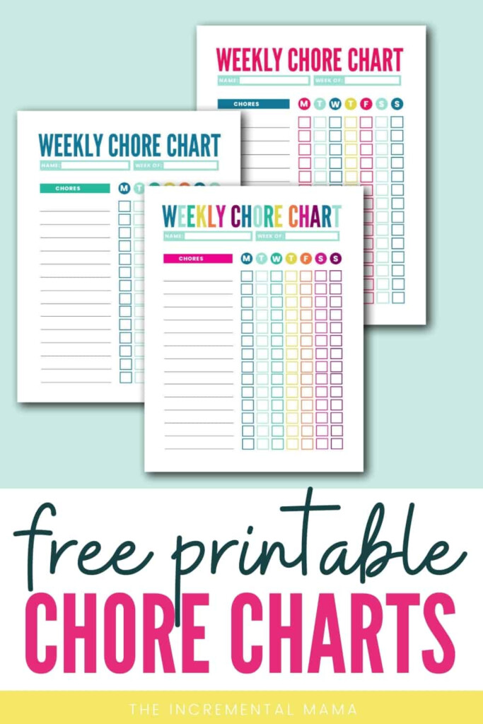 Cute Colorful Free Customizable Chore Chart Printable The Incremental Mama