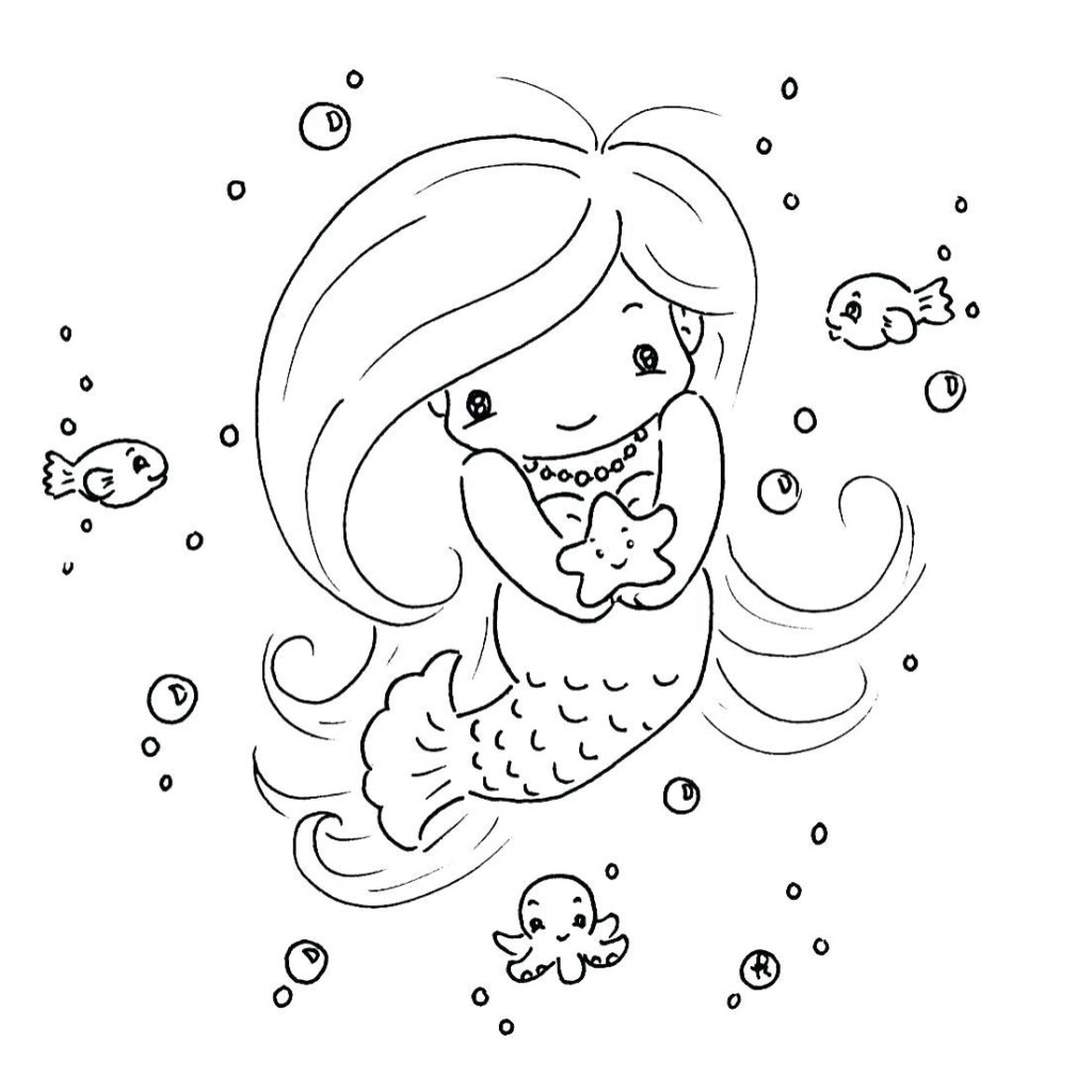 Cute Coloring Pages Mermaids Lautigamu