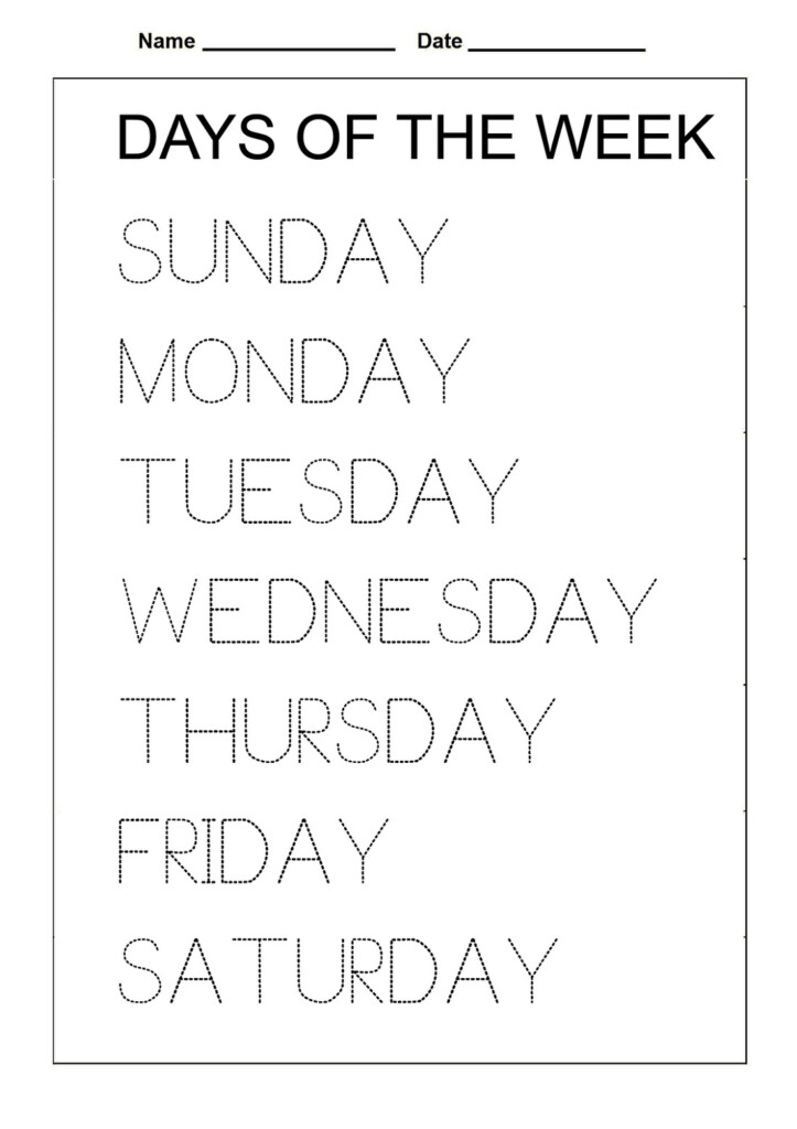 Days Of The Week Worksheet Activities 101 Activity