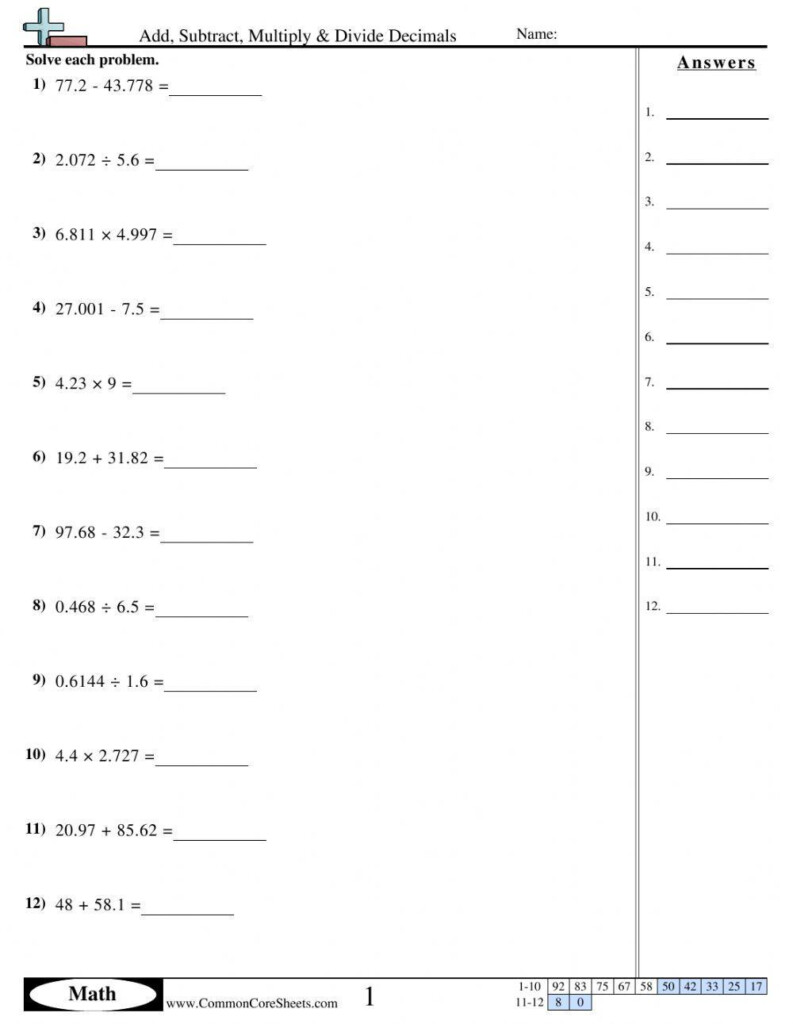 Decimals Worksheets Worksheets Library