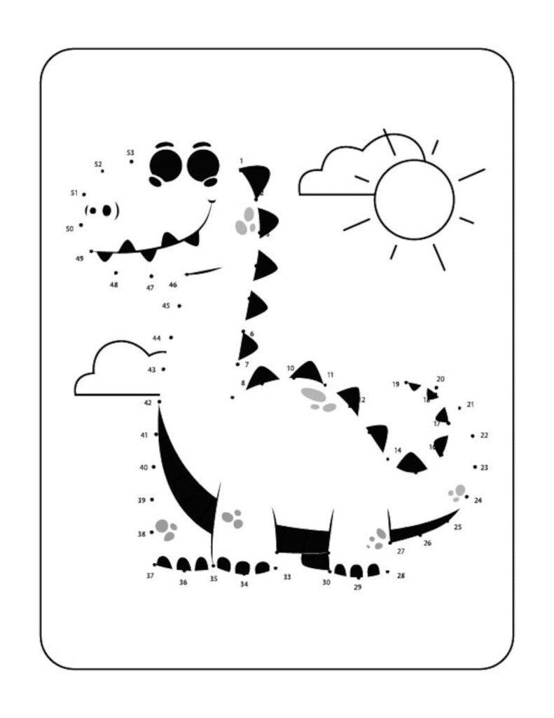 Dinosaur Dot To Dot Free Printable Free Printable Templates Images And Photos Finder
