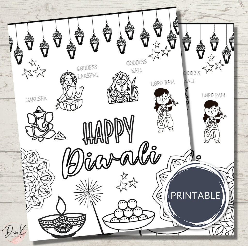 Diwali Coloring Page For Kids Diwali For Children Diwali Activity Colouring Page Printable
