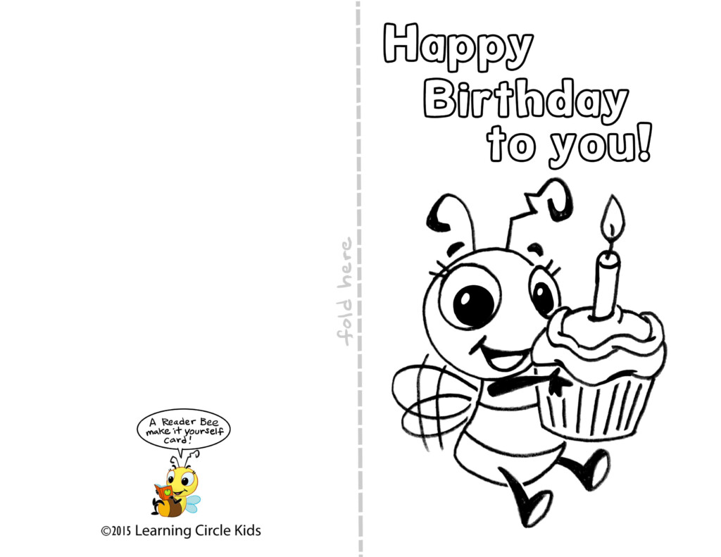 DIY Free Printable Birthday Card For Kids To Decorate And Write Their Own Coloring Birthday
