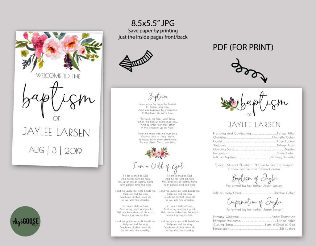 Diy Printable Free Free Lds Baptism Program Template