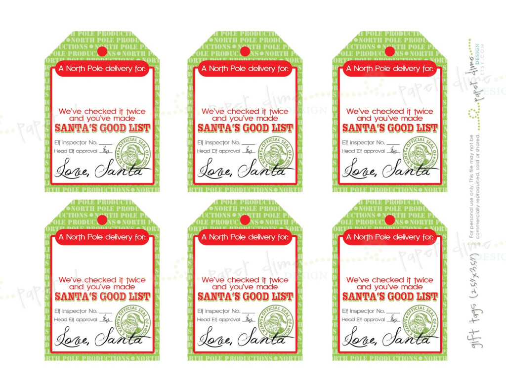 Downloadable Free Printable Editable Christmas Gift Tags From Santa Printable Templates