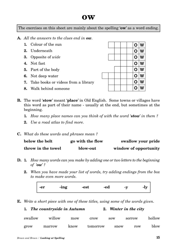 Dyslexia Spelling Worksheets