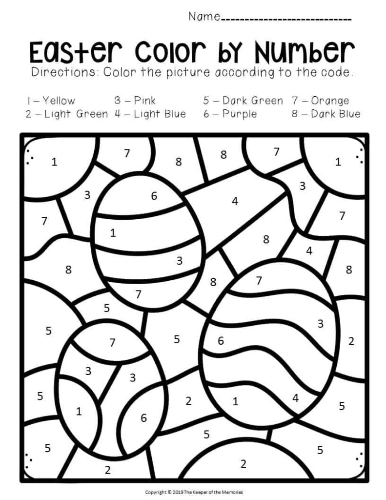 Easter Color By Number Printables Printable Word Searches