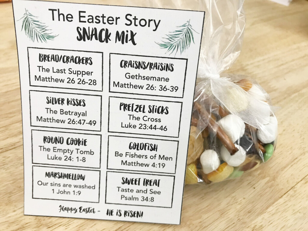 Easter Story Snack Mix Easter Printable Ressurection Story Etsy