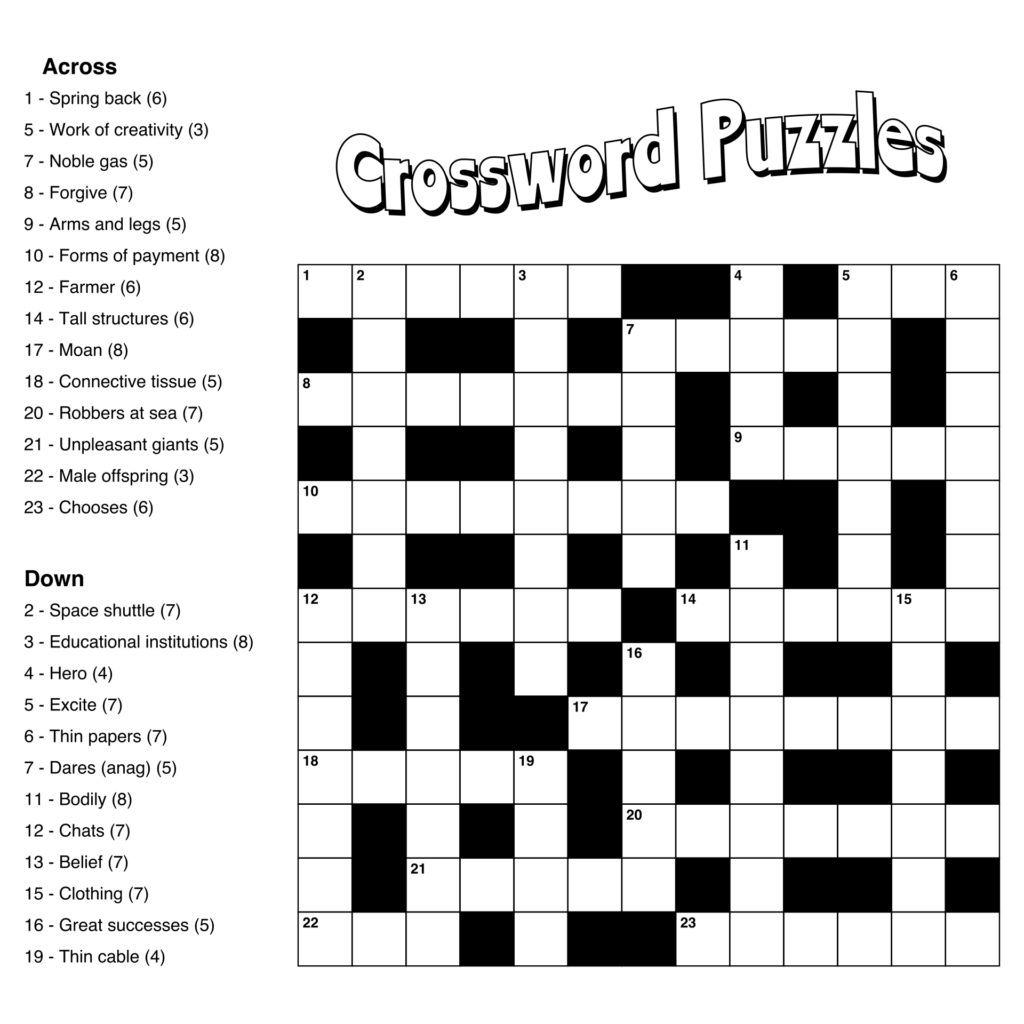 Easy Crossword Printable
