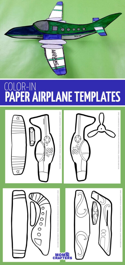 Easy Paper Airplane Templates To Print Color Craft And Fly Paper Airplane Template Kids