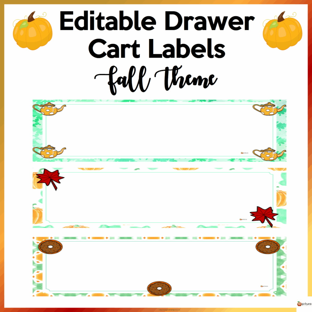 Editable Drawer Cart Labels Fall Theme Made By Teachers