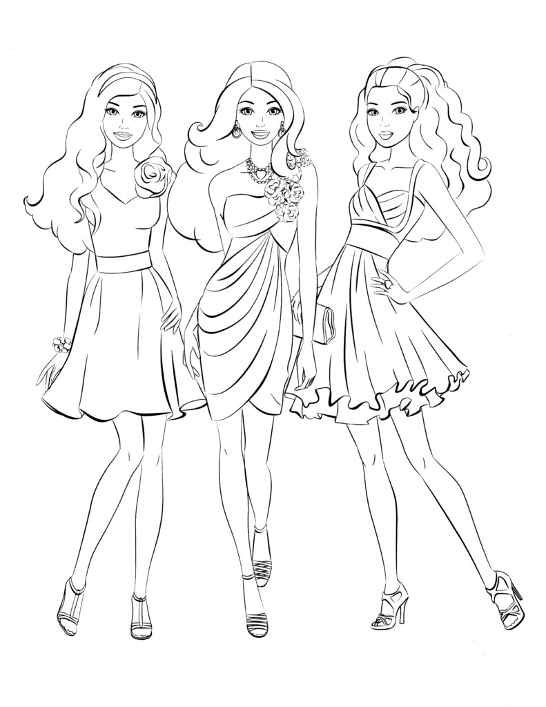 Educational Coloring Pages Barbie