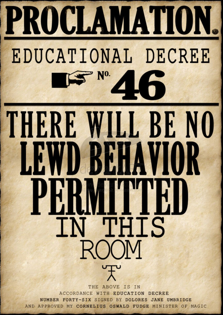 Educational Decree By Theyoungtook On DeviantART Harry Potter Classroom Harry Potter Poster