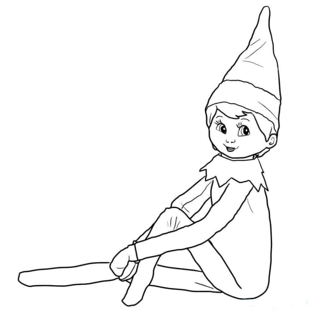Elf Coloring Page Printable