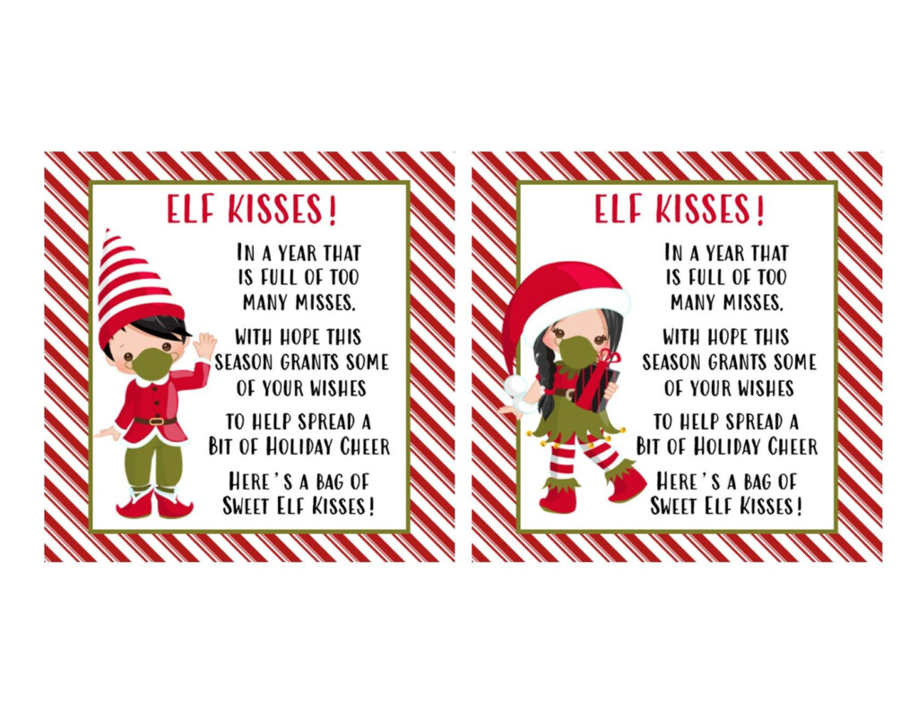 Elf Kisses Free Printable
