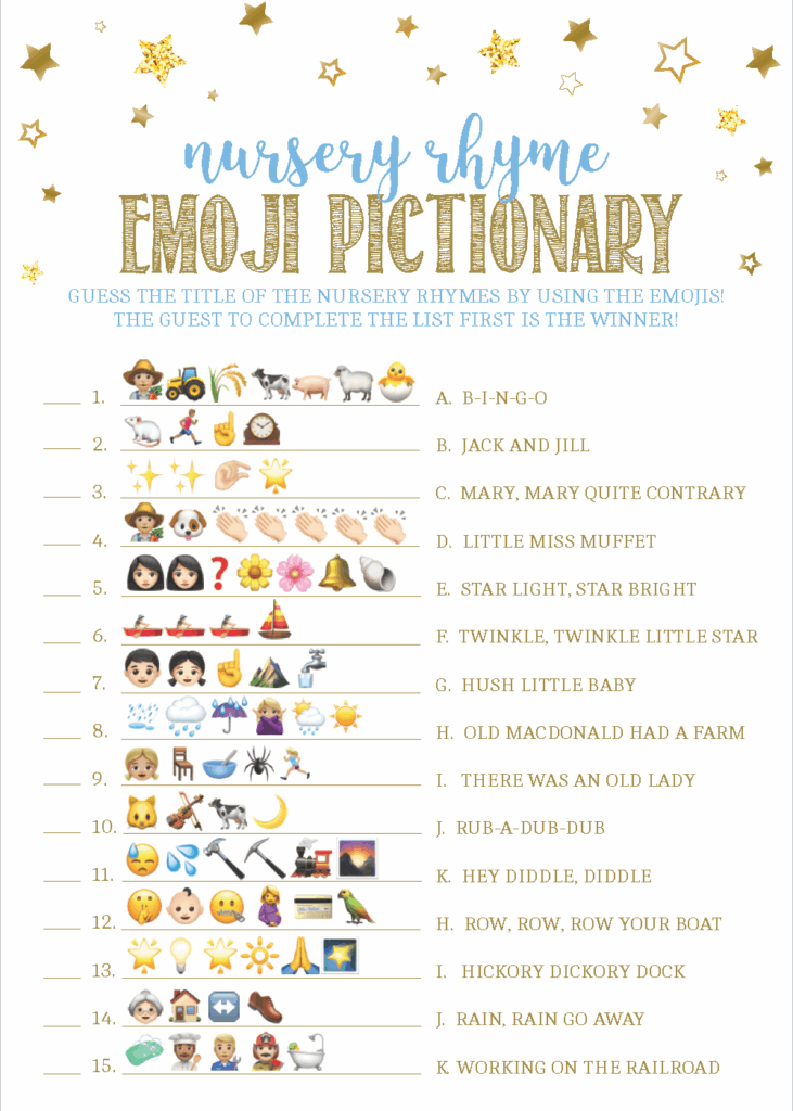 Emoji Nursery Rhyme Quiz Free Printable Free Templates Printable