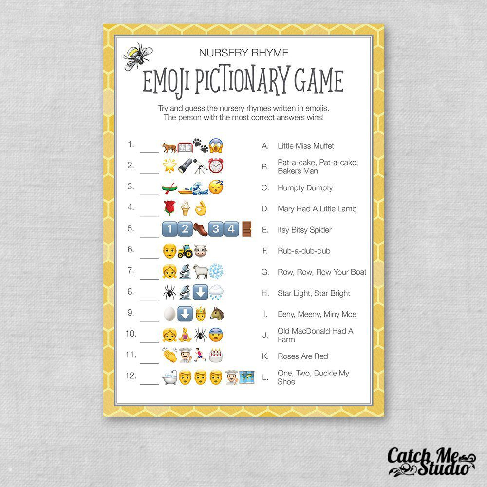 Emoji Nursery Rhyme Quiz Free Printable Skylar Update