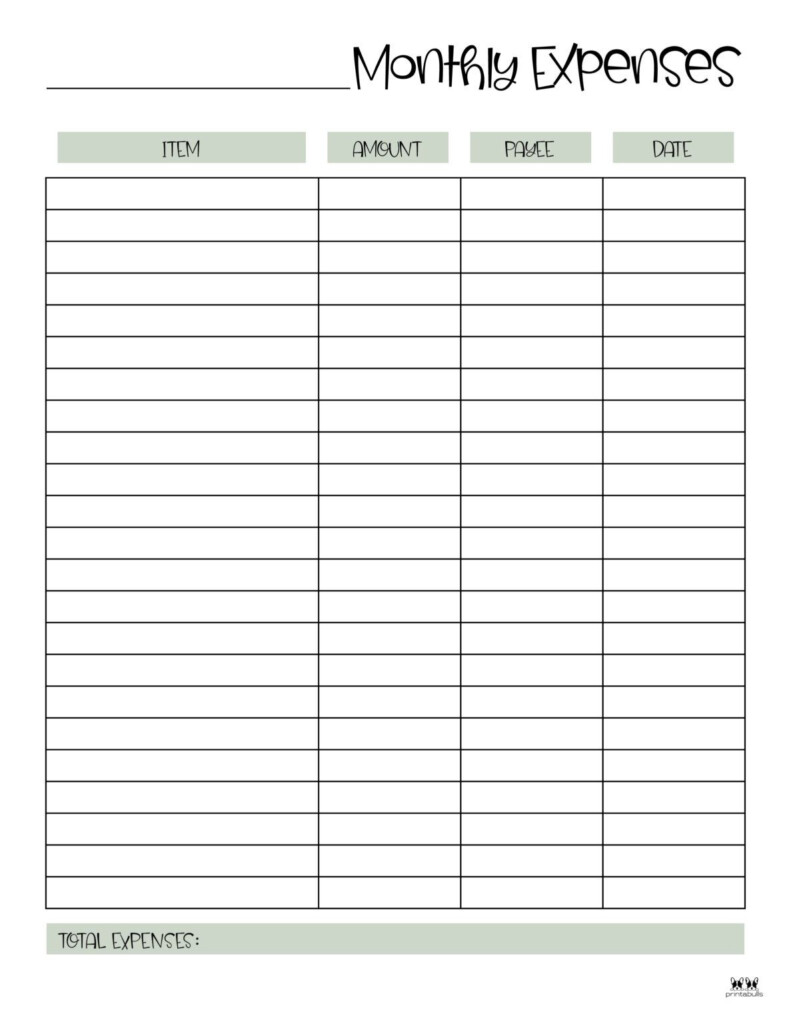 Expense Tracker Printables 20 FREE Options Printabulls Expense Tracker Expense Tracker