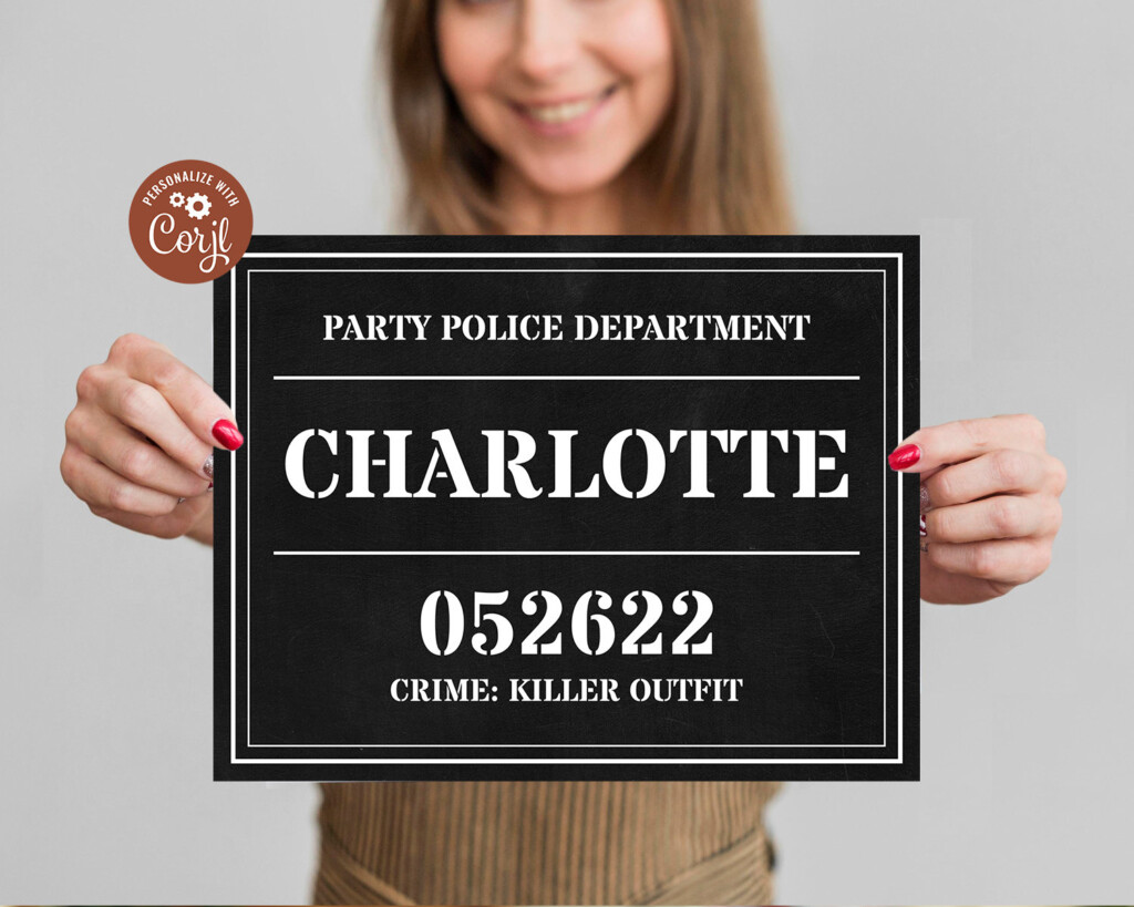 Fake Mugshot Sign Template