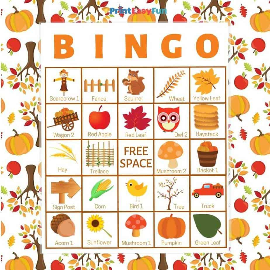 Fall Bingo Free Printable