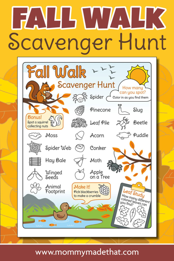 Fall Scavenger Hunt Free Printable 