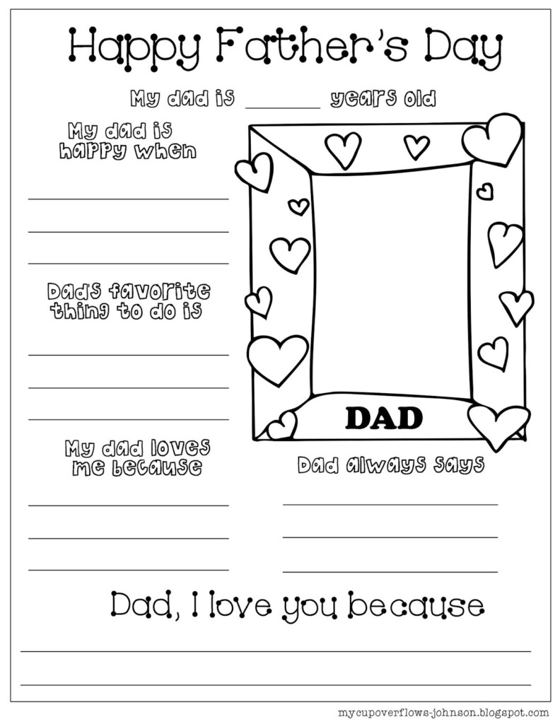 Father S Day Fill In The Blank Free Printable