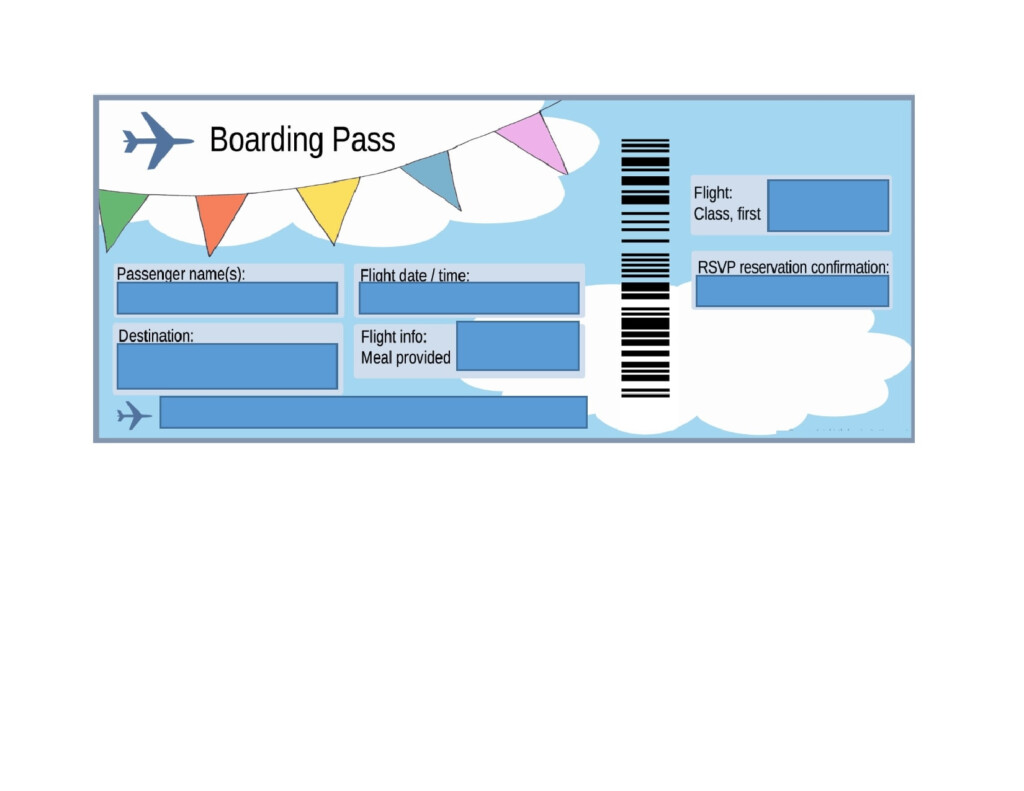 Fill In Blank Free Editable Airline Ticket Template Boarding Pass Airline Ticket Template