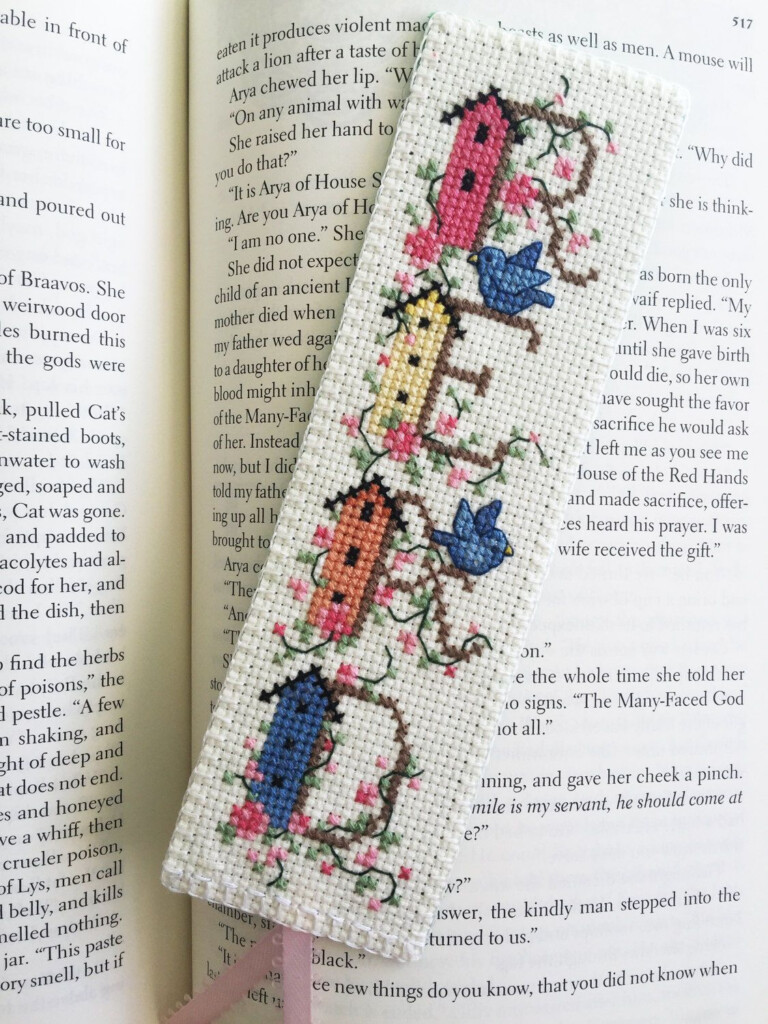 Finished Cross Stitch Bookmark My Backyard Flower III Cross Stitch Bookmarks Cross Stitch