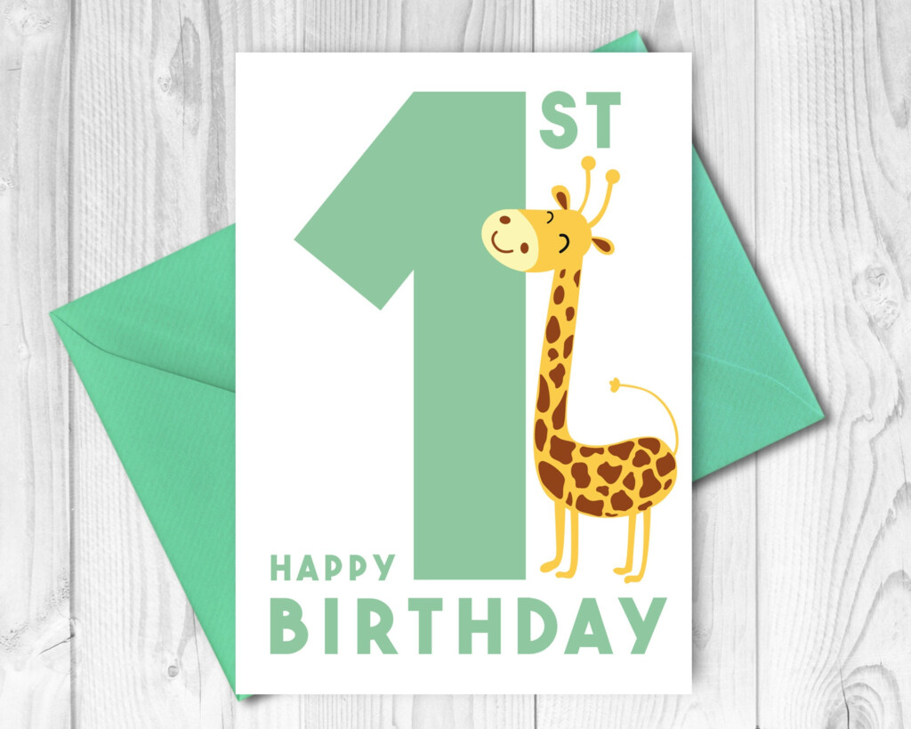 First Birthday Card Printable 1 Year Old Birthday Card Gender Neutral 1st Birthday Digital