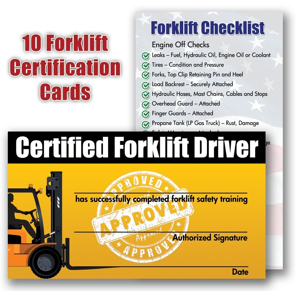 Forklift Certification Wallet Card Template Free Forklift Reviews
