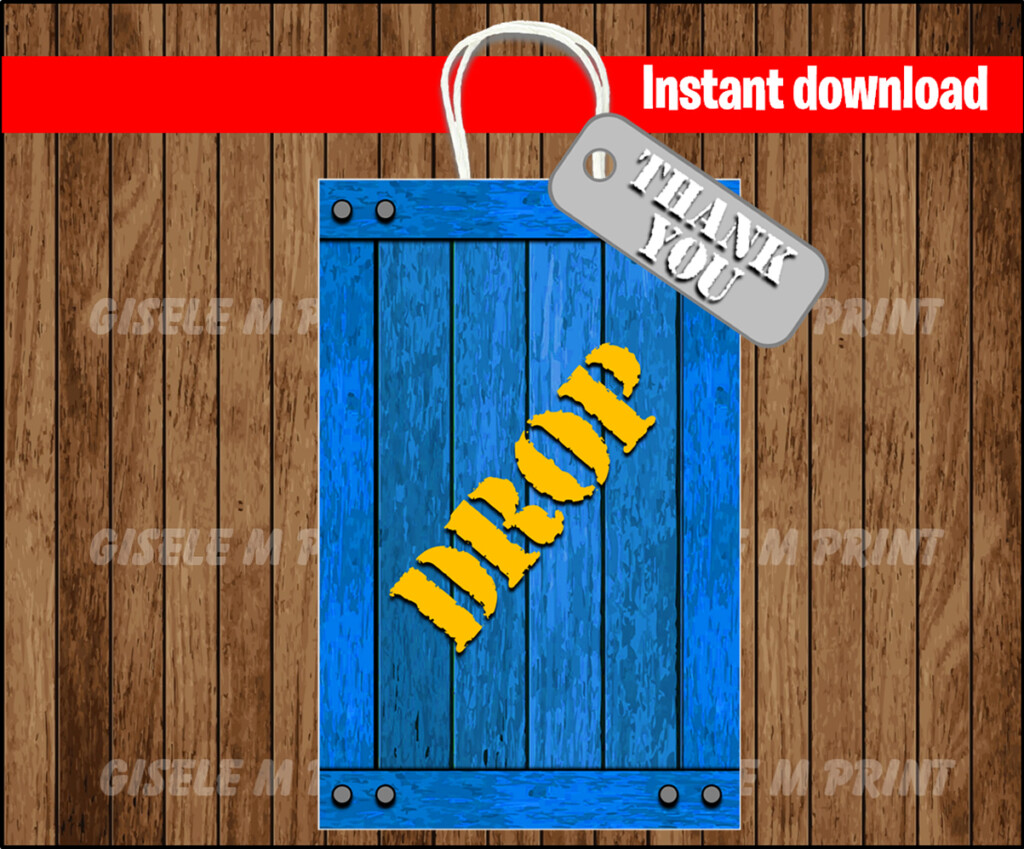 Fortnite Birthday Supply Drop Favor Bags Printable Party Bag Decor 