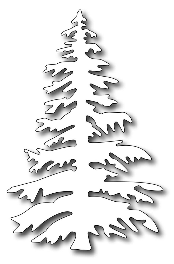 Frantic Stamper Precision Dies Oregon Fir Tree Christmas Tree Stencil Tree Stencil