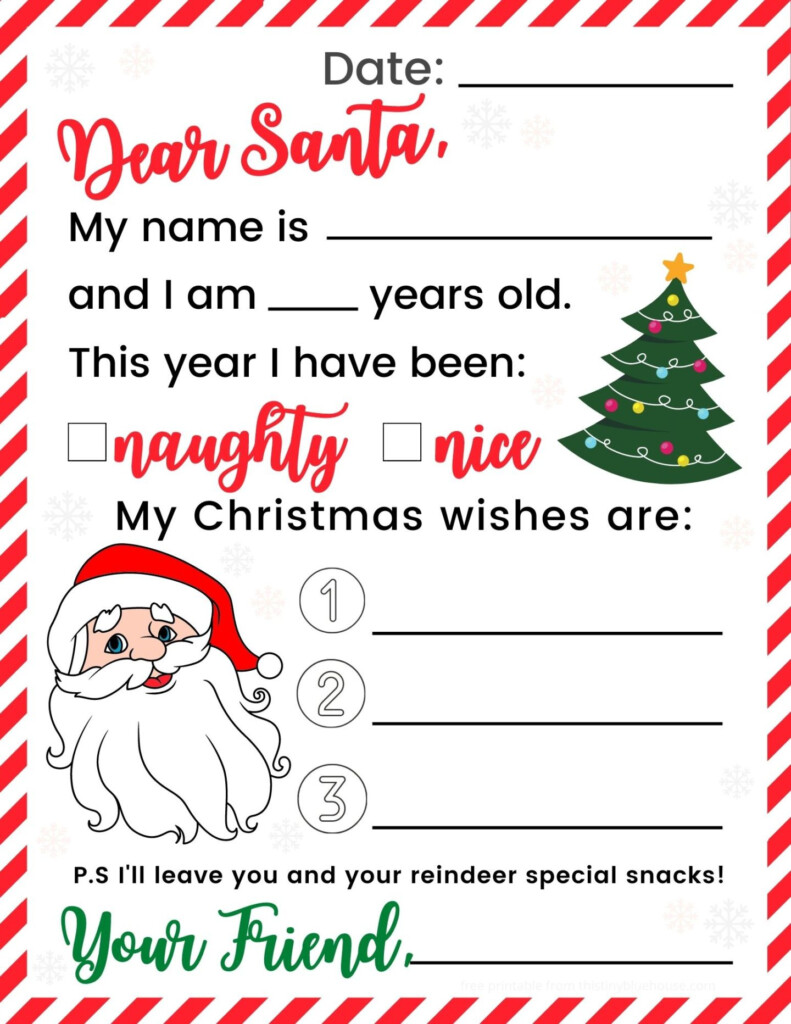 Free Adorable Printable Letter To Santa 1 Bonus Mailing Label Included This Tiny Blue House