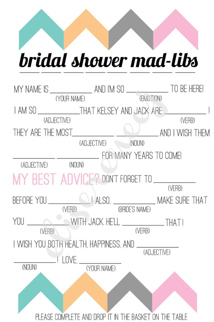 Free Bachelorette Party Mad Libs Printable Bridal Shower MadLib By EliseMartinezDesign On Etsy