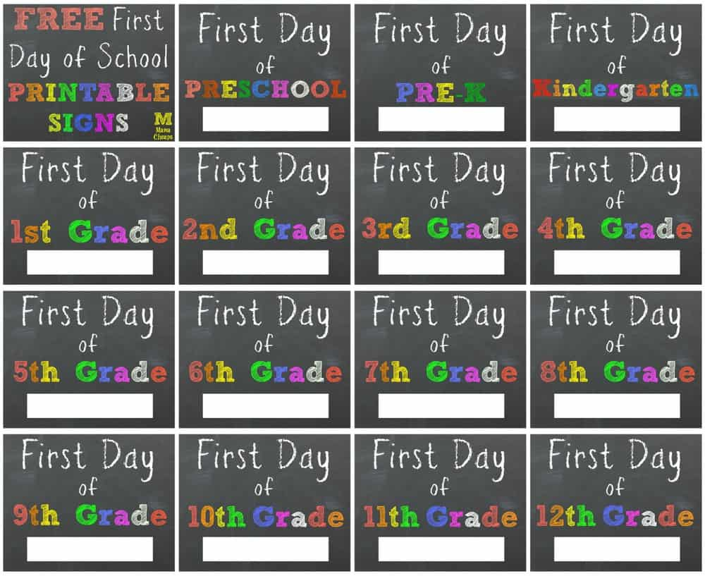 FREE Back To School Printable Chalkboard Signs Mama CheapsMama Cheaps