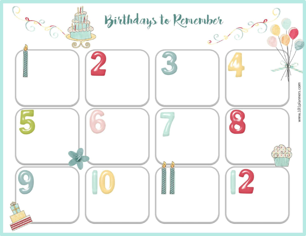 Free Birthday Calendar Customize Online Print At Home