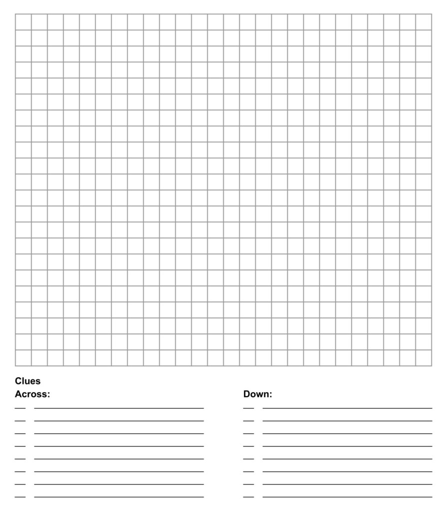 Free Blank Crossword Puzzle Template Printable FREE PRINTABLE TEMPLATES
